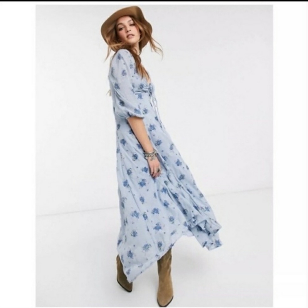 **1 Size 4 Left!!***Free People Sea Glass Midi Dress - 4 - Picture 8 of 15